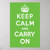 Keep Calm and Carry On Poster - Green (Devant)