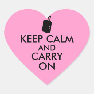Keep Calm and Carry On Travel Custom
 Hart Sticker