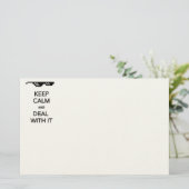 KEEP CALM and Deal with It Briefpapier (Staand voorkant)