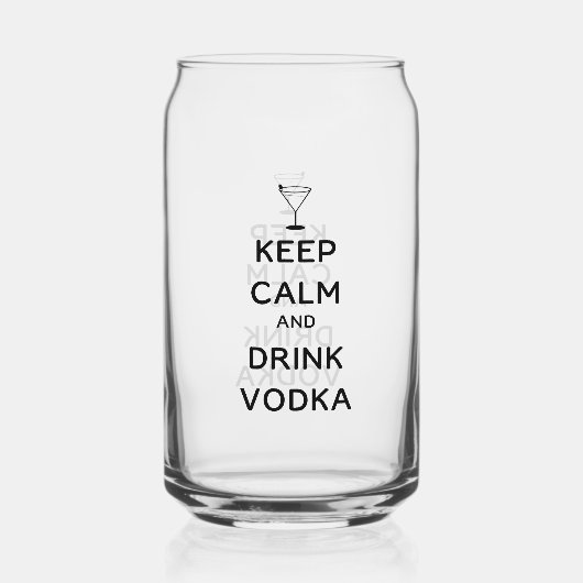Keep Calm and Drink Vodka Blikvorm Glas (Achterkant)