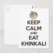 Keep calm and eat khinkali briefkaart (Voorkant / Achterkant)