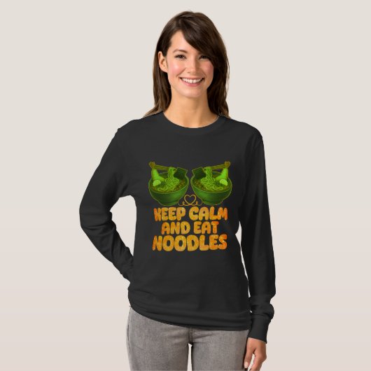 keep calm and eat noodles t-shirt (Voorkant volledig)
