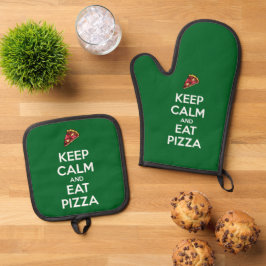 Keep Calm and Eat Pizza 2 Ovenwant & Pannenlap Set