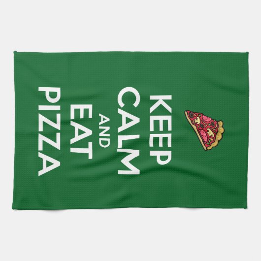 Keep Calm and Eat Pizza 2 Theedoek (Horizontaal)