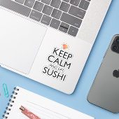 Keep Calm And Eat Sushi Sticker (Laptop met iPhone)