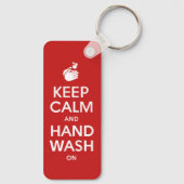 Keep Calm And Hand Wash On - Washing Hygiene Flu   Sleutelhanger (Achterkant)