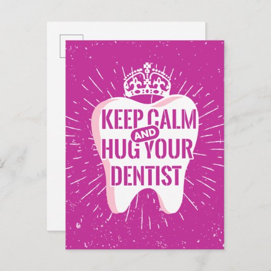 Keep Calm And Hug Your Dentist Briefkaart (Voorkant / Achterkant)