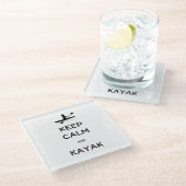 Keep Calm and Kayak   Glazen Onderzetter (Schuin)