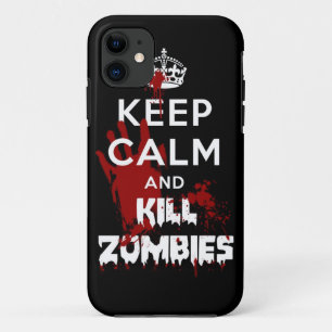 Keep Calm And Kill Zombies iPhone 5 Zwart Hoesje