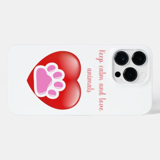 keep calm and love animals phrase iPhone hoesje (Achterkant horizontaal)