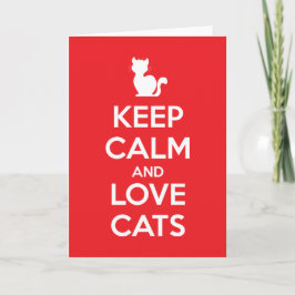 Keep Calm and Love Cats Kaart