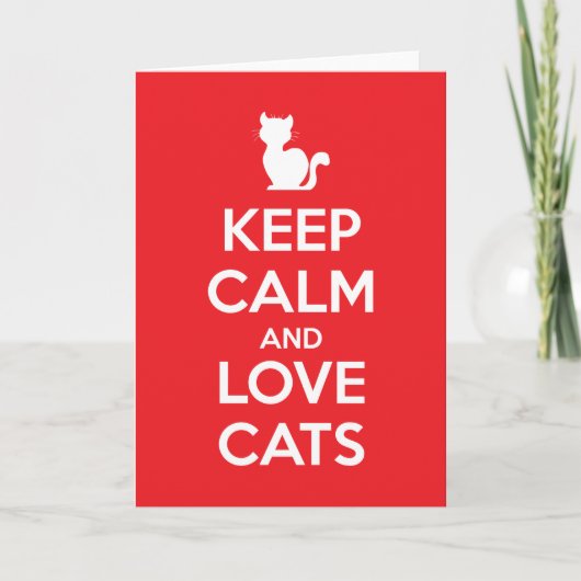 Keep Calm and Love Cats Kaart (Voorkant)