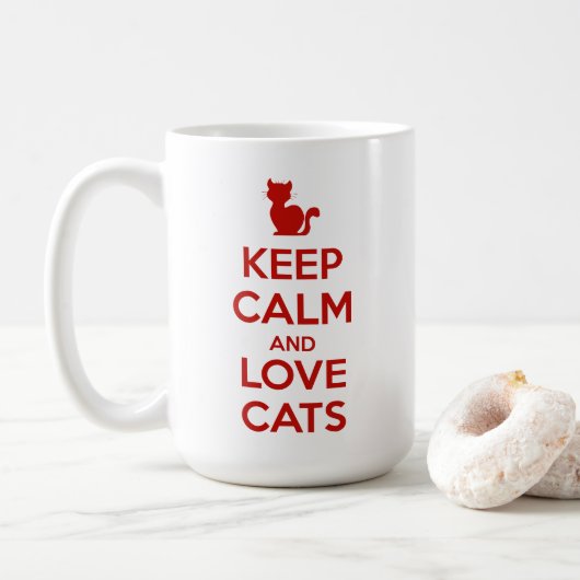 Keep Calm and Love Cats Koffiemok (Met donut)
