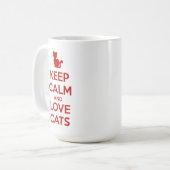 Keep Calm and Love Cats Koffiemok (Voorkant links)