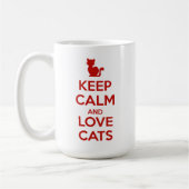 Keep Calm and Love Cats Koffiemok (Links)