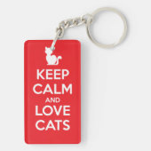Keep Calm and Love Cats Sleutelhanger (achterkant)