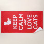 Keep Calm and Love Cats Strandlaken (Voorkant)