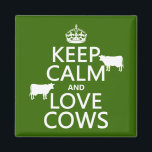 Keep Calm and Love Cows<br><div class="desc">Le design se lit Keep Calm and Love Cows, dans le style de l'affiche classique. Il y a des silhouettes de deux vaches par les mots. C'est l'un de mes dessins les plus populaires, et fait de beaux cadeaux pour la personne dans votre vie qui aime les vaches. Vous pouvez...</div>