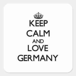 Keep Calm and Love Germany Vierkante Sticker