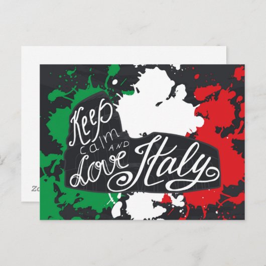 Keep Calm and Love Italy Briefkaart (Voorkant / Achterkant)