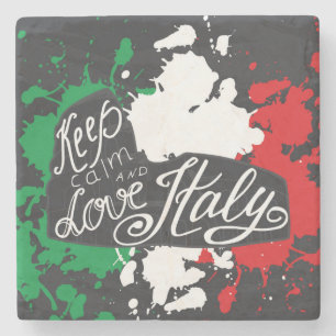 Keep Calm and Love Italy Stenen Onderzetter
