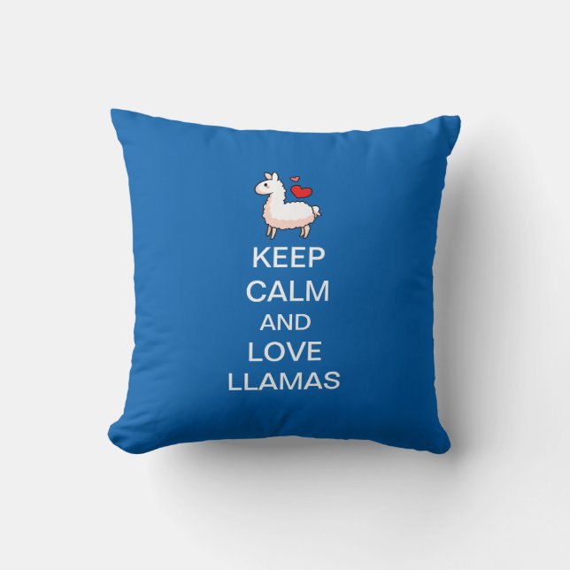 Keep Calm and Love Llamas Kussen (Voorkant)