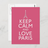 Keep Calm and Love Paris Briefkaart (Voorkant / Achterkant)