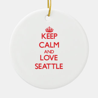Keep Calm and Love Seattle Keramisch Ornament