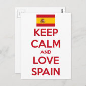 Keep Calm and Love Spain Briefkaart (Voorkant / Achterkant)