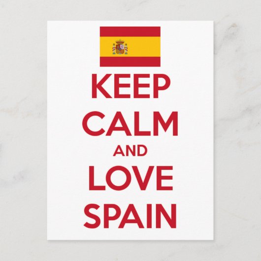 Keep Calm and Love Spain Briefkaart (Voorkant)