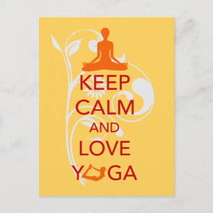 Keep Calm and Love Yoga - uniek, leuk ontwerp Briefkaart