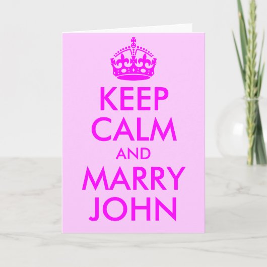 Keep Calm and Marry John Kaart (Voorkant)