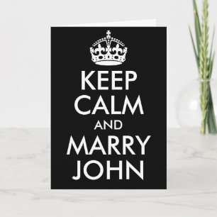 Keep Calm and Marry John Kaart