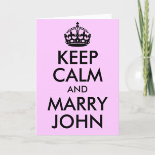 Keep Calm and Marry John Kaart