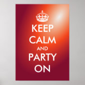 Keep calm and party on poster | Customizable (Devant)