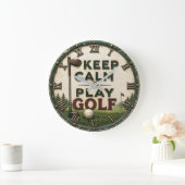 Keep Calm and Play Golf Grote Klok (Huis)