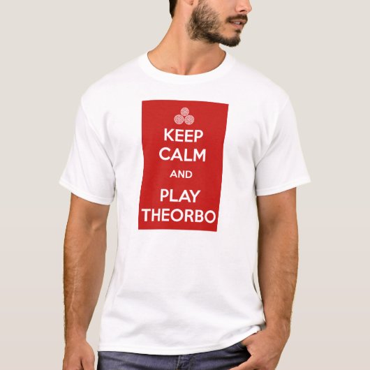 Keep calm and play theorbo t-shirt (Voorkant)