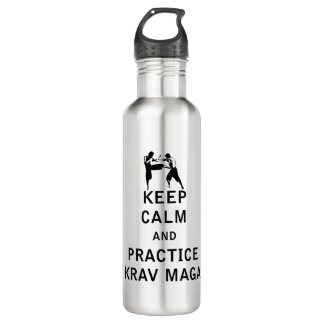 Keep Calm and Practice Krav Maga - Israel IDF Waterfles