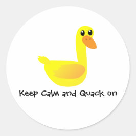 Keep Calm and Quack on Duck Humor Ronde Sticker