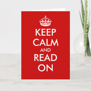 Keep calm and read on greeting cards kaart