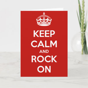 Keep Calm and Rock On Birthday Kaart