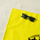 Keep calm and swim on funny yellow beach towel strandlaken (In situ)