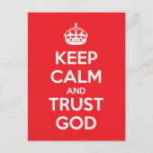 Keep Calm and Trust God Briefkaart (Voorkant)