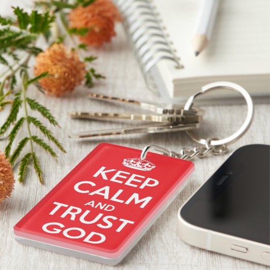 Keep Calm and Trust God Sleutelhanger (Voorkant Rechts)