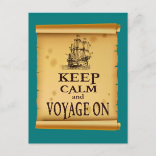 Keep Calm and Voyage On fun unieke print Briefkaart