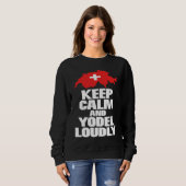 Keep calm and yodel folklore lovers novelty trui (Voorkant volledig)