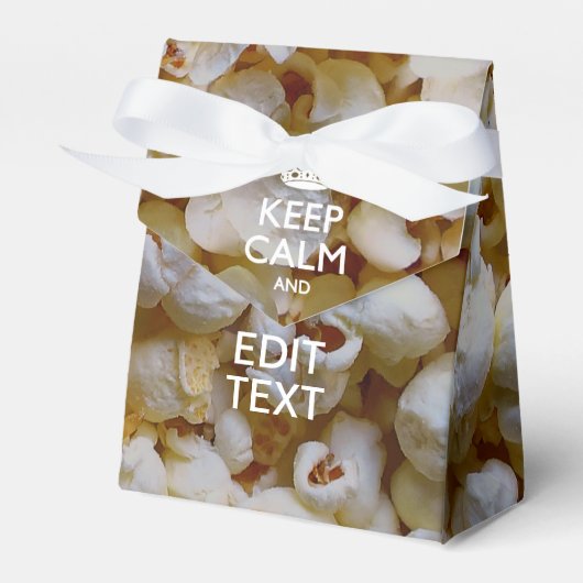 KEEP CALM AND Your Text on Popcorn Bedankdoosjes (Voorkant Zijde)