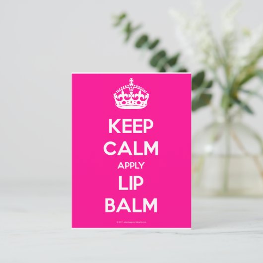 Keep-Calm-Apply-Lip-Balm.pdf Briefkaart (Staand voorkant)