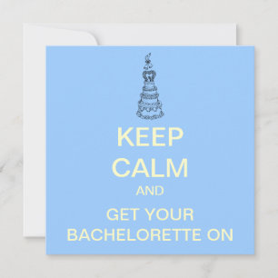 KEEP CALM Bachelorette Party Invitation personnali