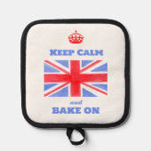 Keep Calm Bake On Union Jack British Flag Pannenlap (Voorkant)